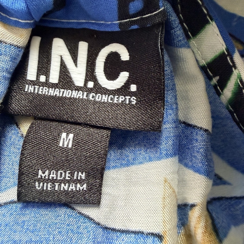 INC Women's Halter Blue Green & Lavender Floral Print Midi Scarf Dress Sz M NWT - Picture 8 of 12